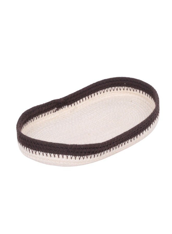 DENOVA Trinket Tray Set of 2 - Cotton Organizer Tray for Jewelry, Keys & Small Essentials, Beige & Black - Image 4